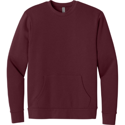 Custom Next Level Apparel Santa Barbara Pocket Sweatshirt Maroon Red