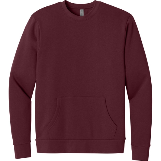 Custom Next Level Apparel Santa Barbara Pocket Sweatshirt Maroon Red