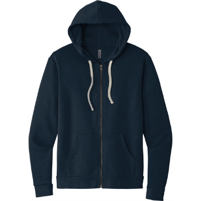Custom Next Level Apparel Adult Santa Barbara Zip Hoodie. Midnight Navy Blue