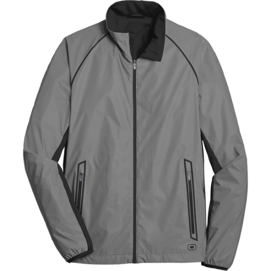 Custom OGIO Flash Jacket. Reflective Silver/Blacktop Black