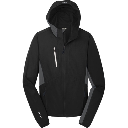 Custom OGIO Pivot Soft Shell. Blacktop/Gear Gray