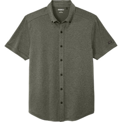 Custom OGIO Gravitate Full-Button Polo. Drive Green He