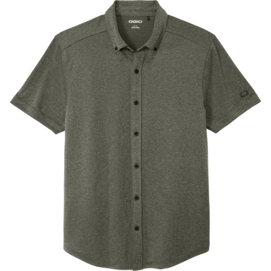 Custom OGIO Gravitate Full-Button Polo. Drive Green He