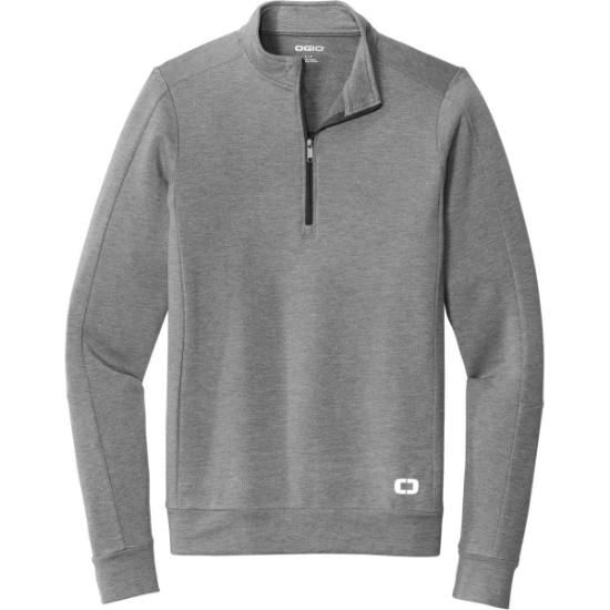 Custom OGIO Luuma 1/2-Zip Fleece. Petrol Grey He