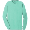 Custom Port & Co Beach Wash Garment-Dyed Long Sleeve Tee Cool Mint Green