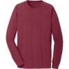 Custom Port & Co Beach Wash Garment-Dyed Long Sleeve Tee Merlot Red
