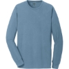 Custom Port & Co Beach Wash Garment-Dyed Long Sleeve Tee Mist Blue