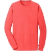 Custom Port & Co Beach Wash Garment-Dyed Long Sleeve Tee Poppy Red