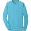 Custom Port & Co Beach Wash Garment-Dyed Long Sleeve Tee Tidal Wave Blue