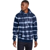 Custom Port & Co Allover Stripe Tie-Dye Fleece True Navy Blue/White