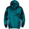 Custom Port & Co Crystal Tie-Dye Pullover Hoodie Black/Teal Blue