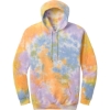 Custom Port & Co Crystal Tie-Dye Pullover Hoodie Sherbet Colorburst Orange