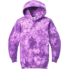 Custom Port & Co Youth Crystal Tie-Dye Pullover Hoodie Purple