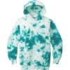 Custom Port & Co Youth Crystal Tie-Dye Pullover Hoodie Teal Blue