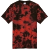Custom Port & Co Crystal Tie-Dye Tee Black/Red Tie Dye