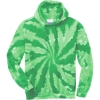 Custom Port & Co Tie-Dye Pullover Hooded Sweatshirt. Kelly Green/White