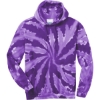 Custom Port & Co Tie-Dye Pullover Hooded Sweatshirt. Purple/White