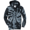 Custom Port & Co Youth Tie-Dye Pullover Hooded Sweatshirt. Black/Blue