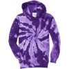 Custom Port & Co Youth Tie-Dye Pullover Hooded Sweatshirt. Purple/White