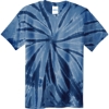 Custom Port & Co Youth Tie-Dye Tee. Navy Blue Tie Dye
