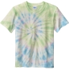 Custom Port & Co Youth Tie-Dye Tee. Watercolor Blue/Yellow Spiral