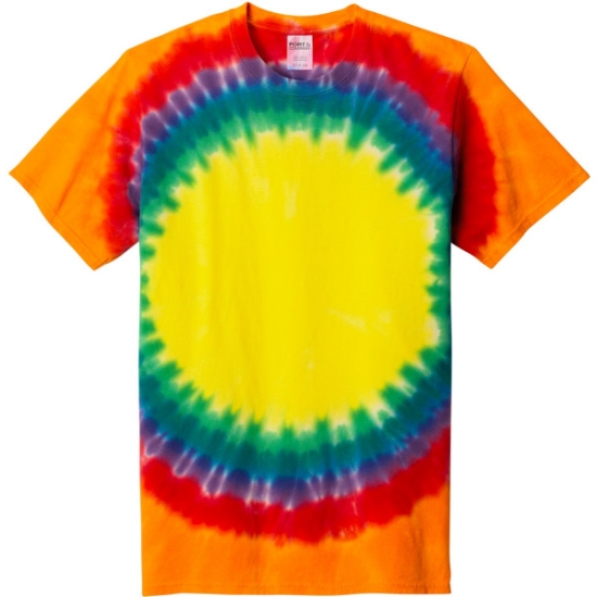 Custom Port & Co Window Tie-Dye Tee. Rainbow Tie Dye