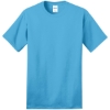 Custom Port & Co Ring Spun Cotton Tee. Aquatic Blue