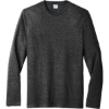 Custom Port & Co Tri-Blend Long Sleeve Tee. Black Heather