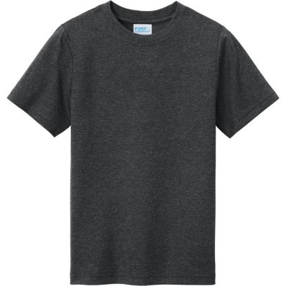 Custom Port & Co Youth Tri-Blend Tee Black Heather