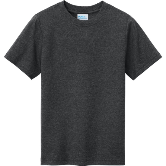 Custom Port & Co Youth Tri-Blend Tee Black Heather