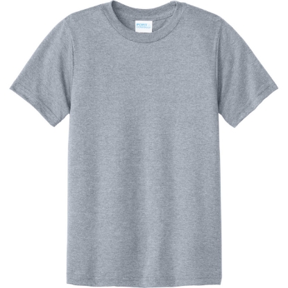Custom Port & Co Youth CVC Tee Athletic Heather Gray