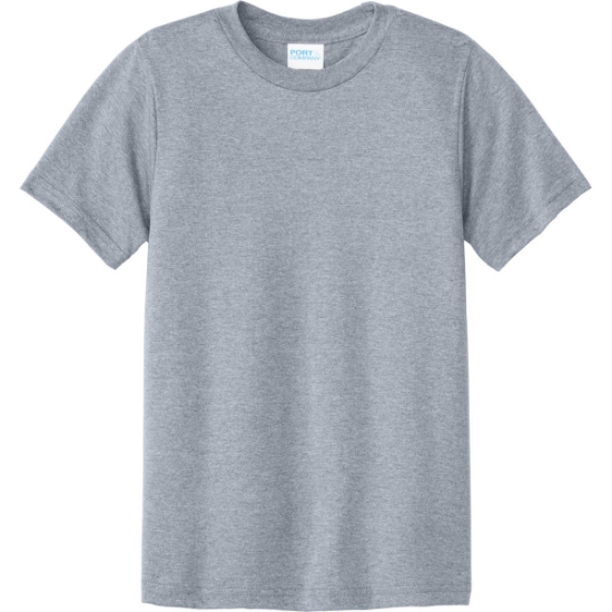 Custom Port & Co Youth CVC Tee Athletic Heather Gray
