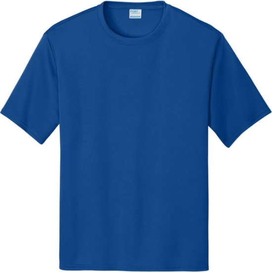 Custom Port & Co Performance Tee. True Royal Blue