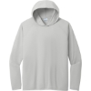 Custom Port & Co Performance Pullover Hooded Tee Silver