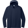 Custom Port & Co Performance Pullover Hooded Tee True Navy Blue