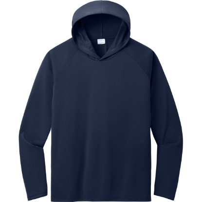 Custom Port & Co Performance Pullover Hooded Tee True Navy Blue