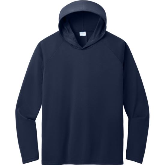 Custom Port & Co Performance Pullover Hooded Tee True Navy Blue