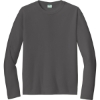 Custom Port & Co Long Sleeve Performance Tee. Charcoal Gray