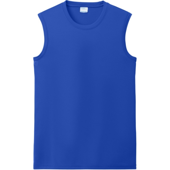 Custom Port & Co Performance Sleeveless Tee True Royal Blue
