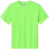 Custom Port & Co Youth Performance Tee. Neon Green