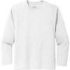Custom Port & Co Youth Long Sleeve Performance Tee White
