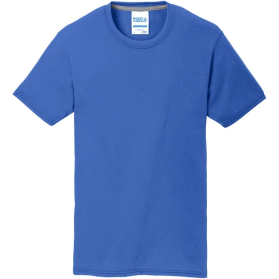 Custom Port & Co Performance Blend Tee. True Royal Blue