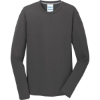 Custom Port & Co Long Sleeve Performance Blend Tee. Charcoal Gray