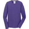 Custom Port & Co Long Sleeve Performance Blend Tee. Purple