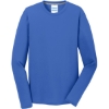 Custom Port & Co Long Sleeve Performance Blend Tee. True Royal Blue