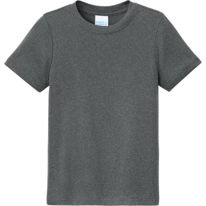 Custom Port & Co Youth Heather Performance Tee Metal Gray Heather