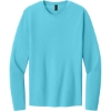 Custom Port & Co Easy Cotton Long Sleeve Tee Aquatic Blue