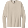 Custom Port & Co Easy Cotton Long Sleeve Tee Light Sand Beige