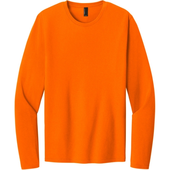 Custom Port & Co Easy Cotton Long Sleeve Tee S. Orange