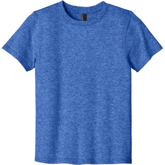 Custom Port & Co Youth Easy Cotton Tee Heather Royal Blue